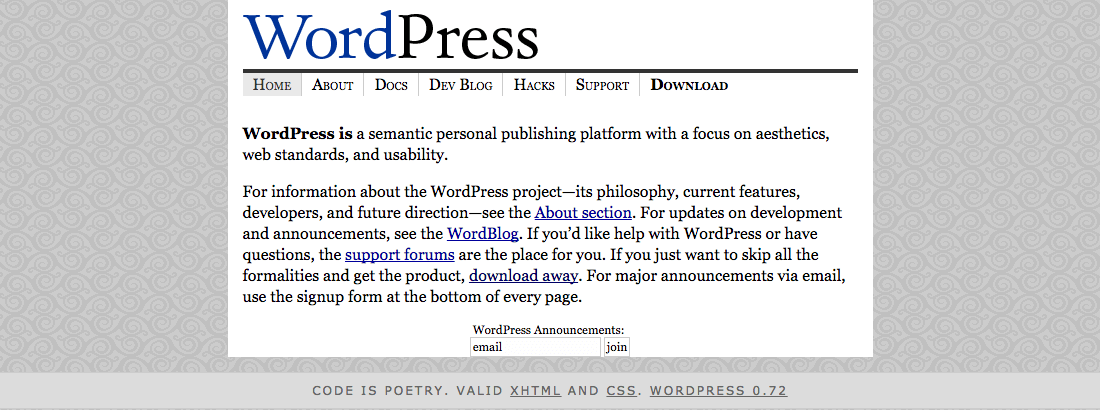 wordpress-first-release